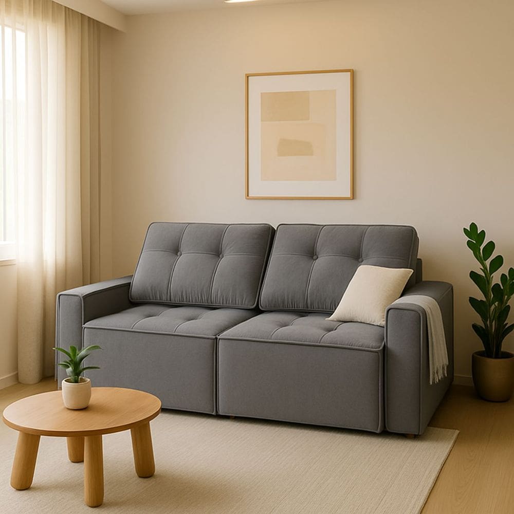 Sofá Retrátil Reclinável 2 Lugares Paris para Sala Veludo