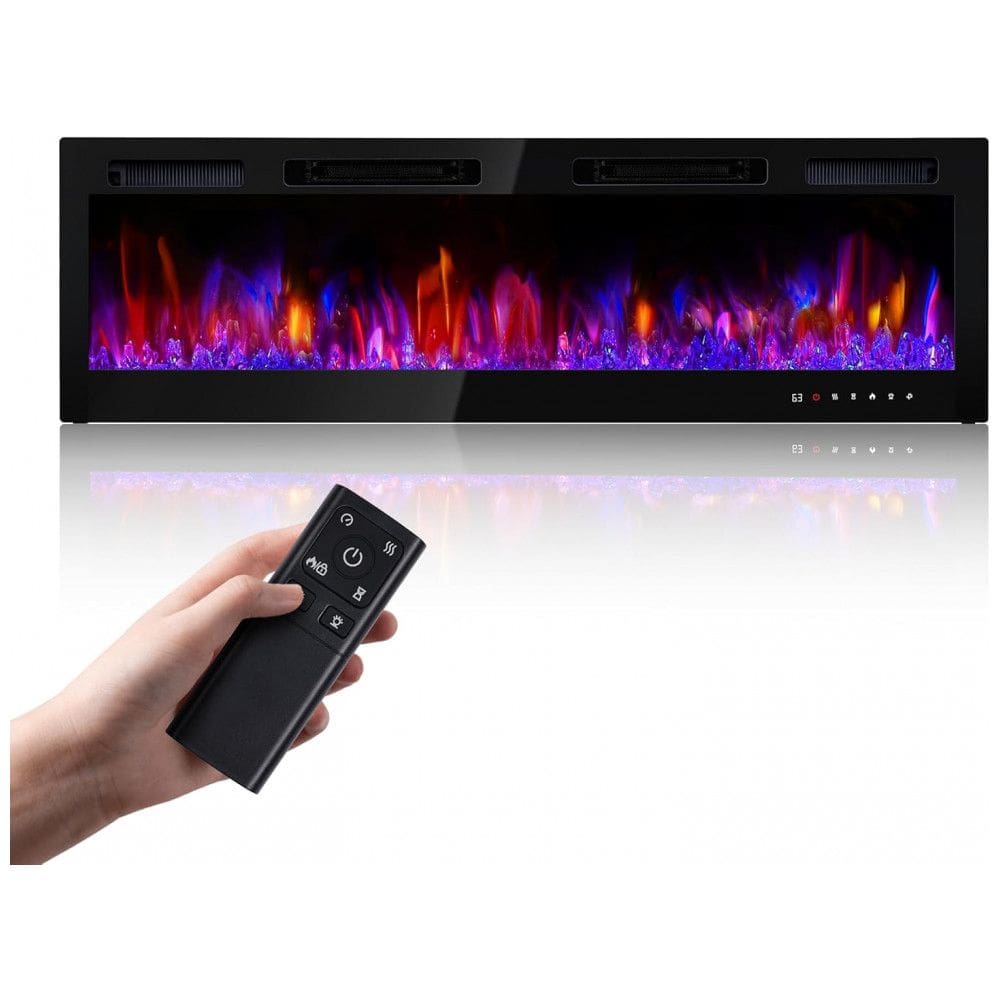 Lareira Elétrica RealSmart 152,4 cm com Aquecedores Inserts Montados na Parede, 750W/1500W, Embutidos na Parede com Controle Remoto, Timer,