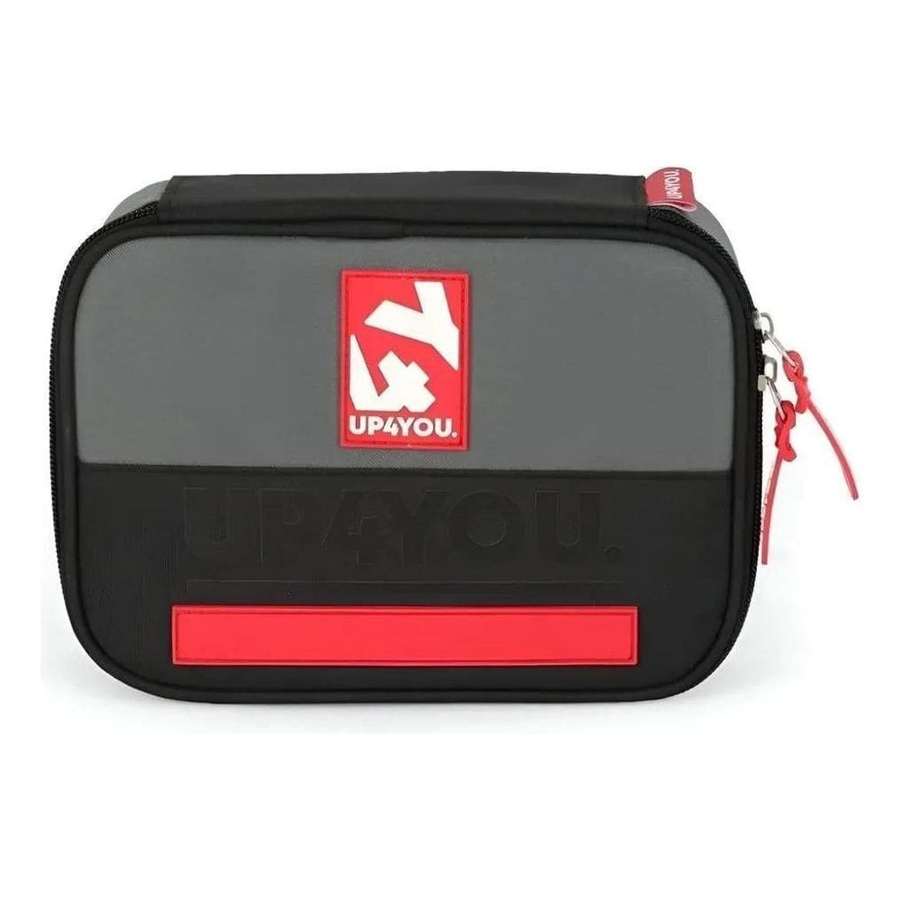 Estojo Box Up4you Cinza Com Faixa Vermelha Luxcel
