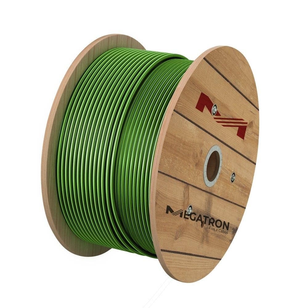 Cabo Flexível Megatron 10MMx500M Bobina 750V Verde