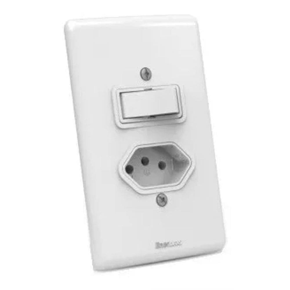 Interruptor 1 Tecla + Tomada 10A Enerbras -