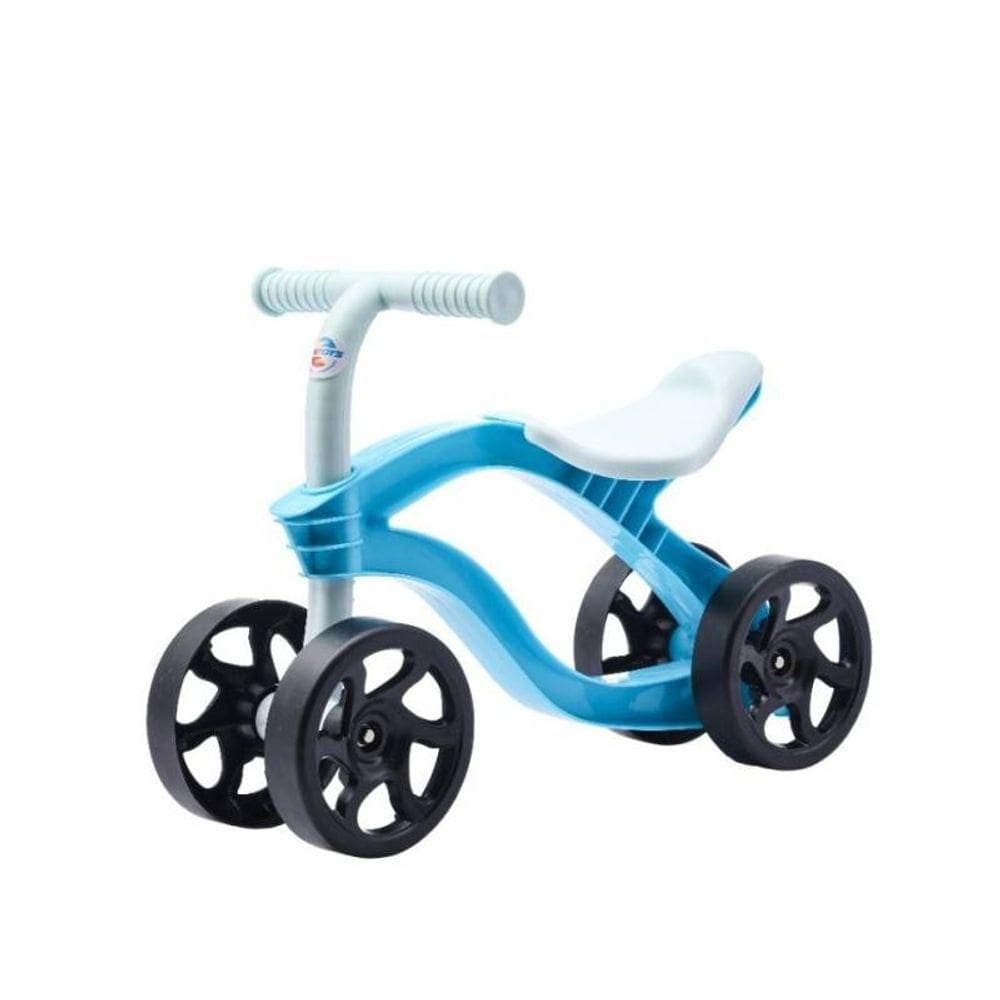 Bicicleta De Equilíbrio Azul Infantil Sem Pedal Com 4 Rodas