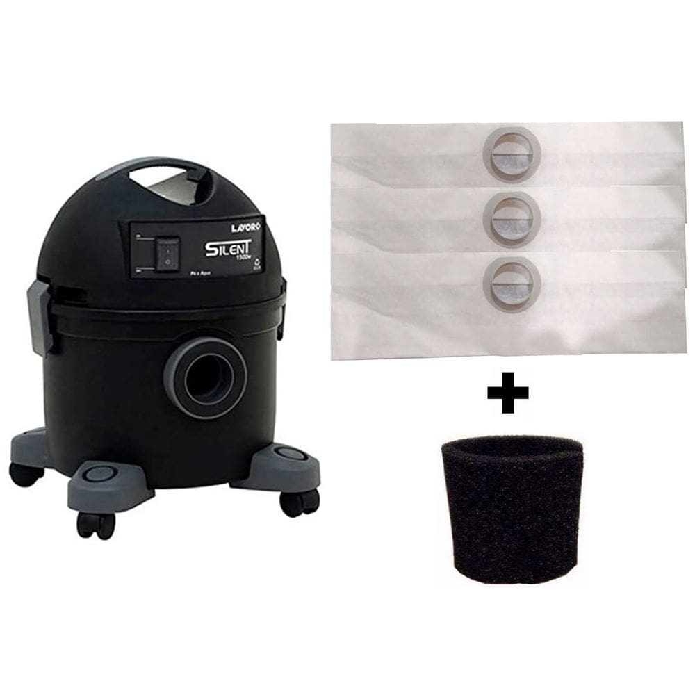 Kit 3 Sacos Aspirador Lavor Wash Silent 1500w + Filtro