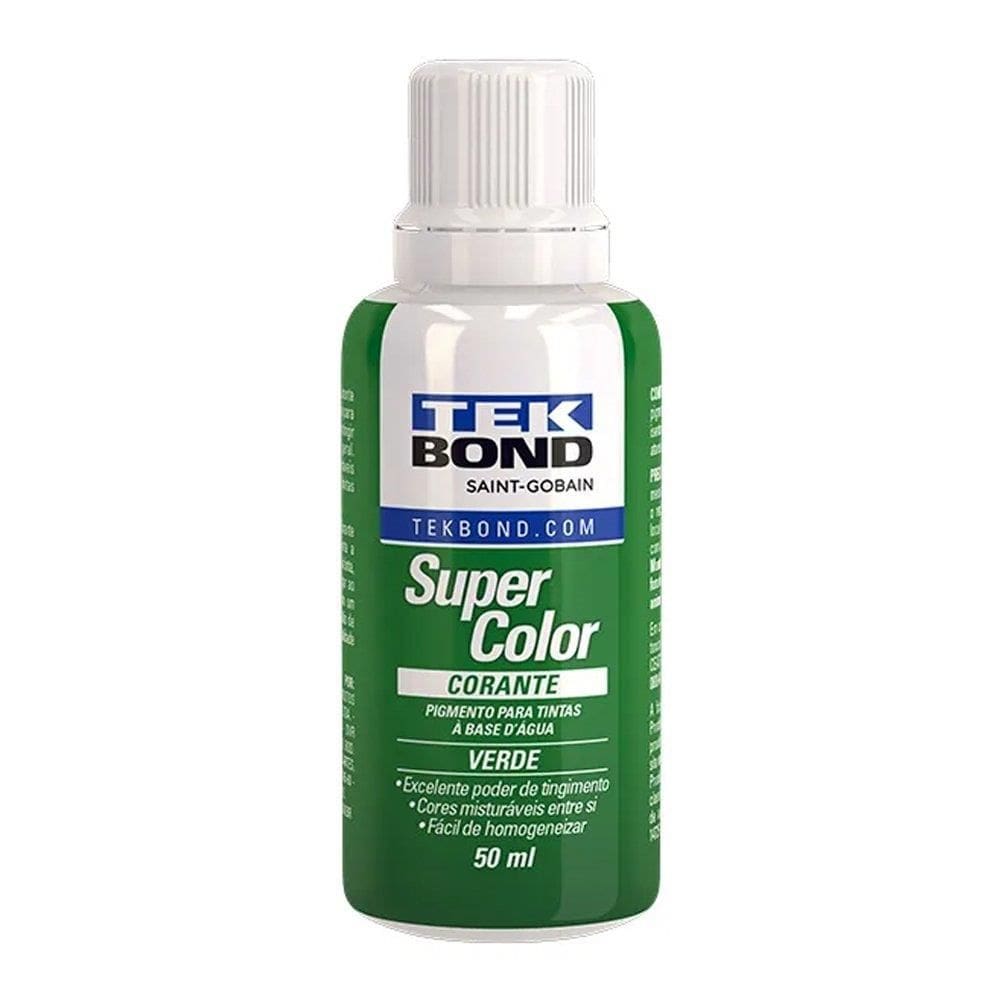 Corante Líquido Tekbond Verde 50ml - Embalagem com 12 Unidades