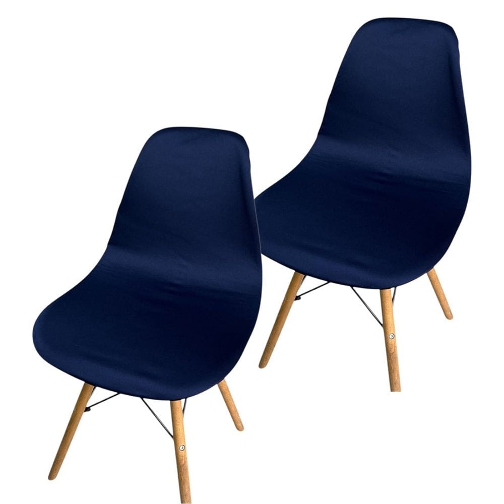 Kit 2 Capa de Cadeira Charles Eames Eiffel Pé Palito Malha Lisa