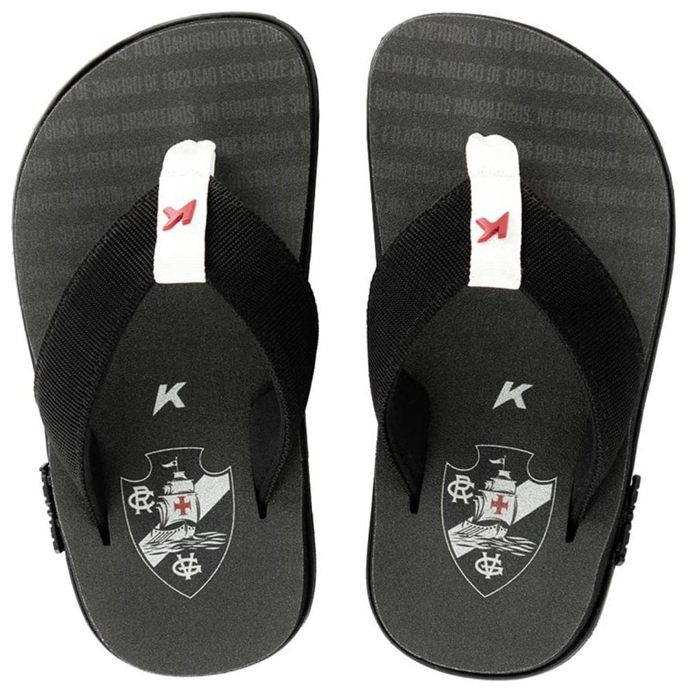 Sandália Infantil Kenner Kivah Vasco Cruzmaltina - Preto e Branco