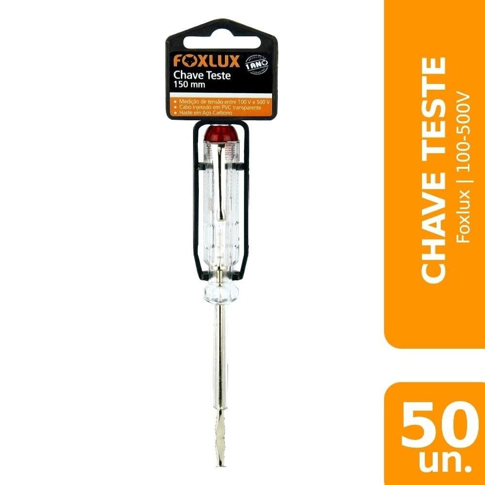 Chave Teste 100-500V FoxLux - Embalagem com 50 Unidades