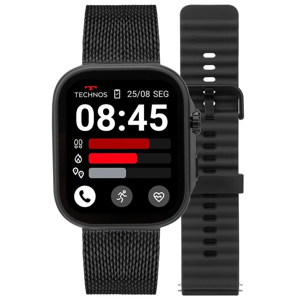Smartwatch Technos Connect Max Call Preto - Tmaxcaa/9p Relogio Smarts Unissex Connect Preto - Tmaxcaa/9p