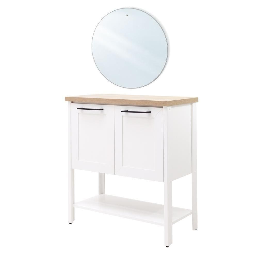 Aparador Buffet Ditália Com Espelho 2 Portas Bn-02 Branco