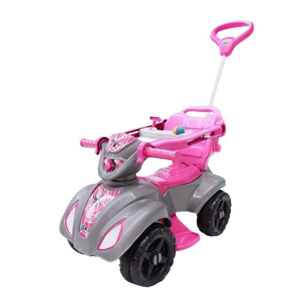 Quadriciclo Infantil Aranha Girl Rosa C/ Haste Para Empurrar