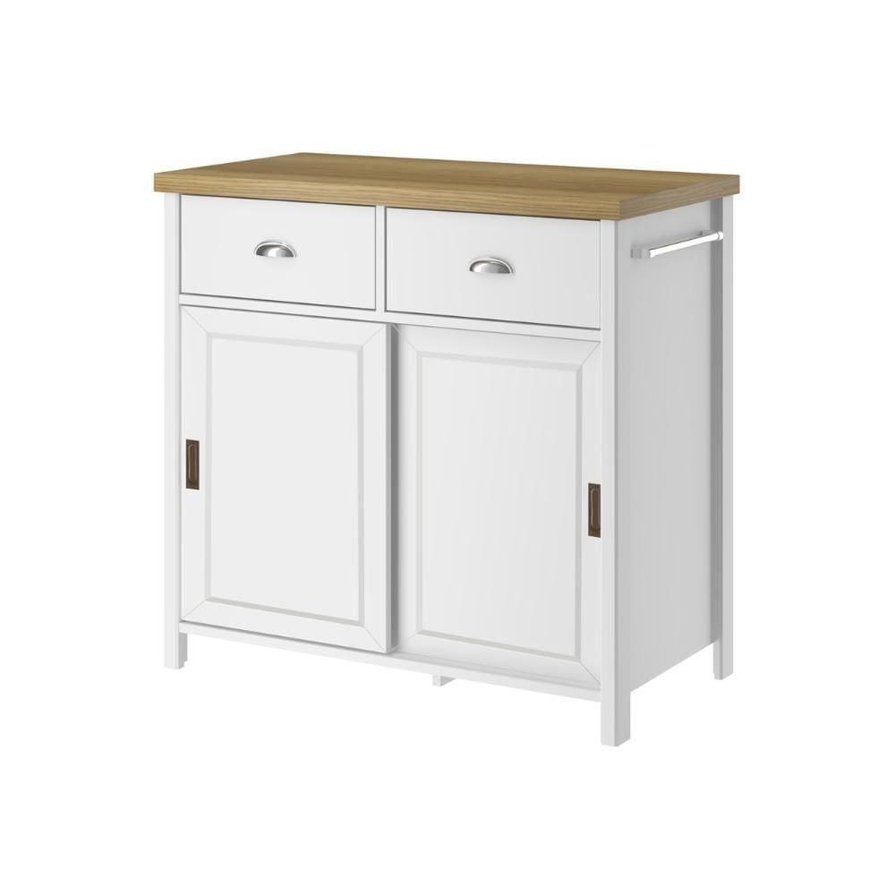 Aparador Buffet Ditália 2 Gavetas 2 Portas Branco Ba-145