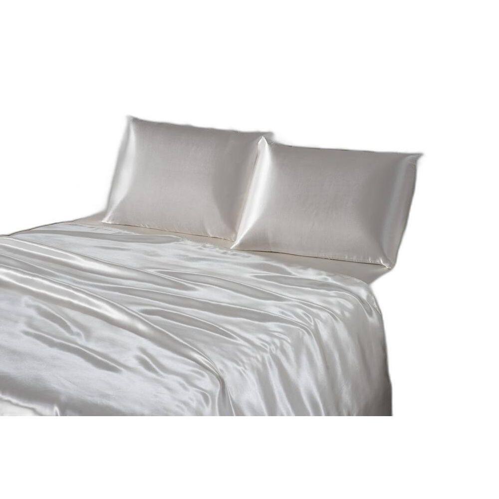 Jogo De Cama Charmousse Cetim King Pérola 4 Peças Seda