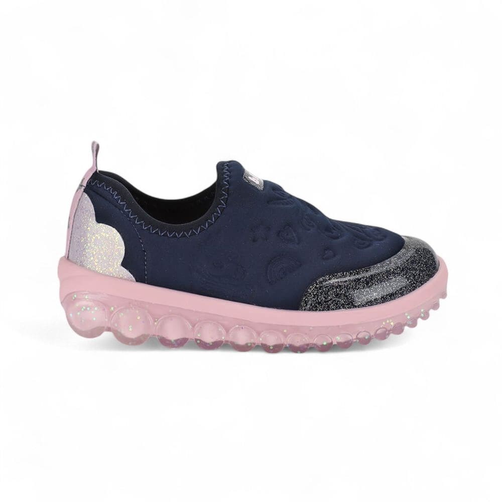 Tênis Infantil Menina Bibi Roller 2.0 Marinho Rosa Glitter Unicórnio