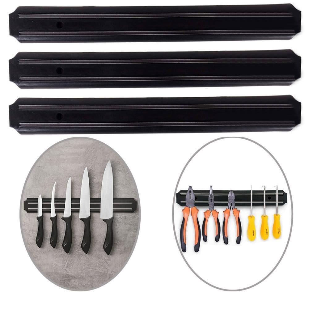 Kit 3 Barra Magnética Imã Suporte Facas Ferramentas 32Cm