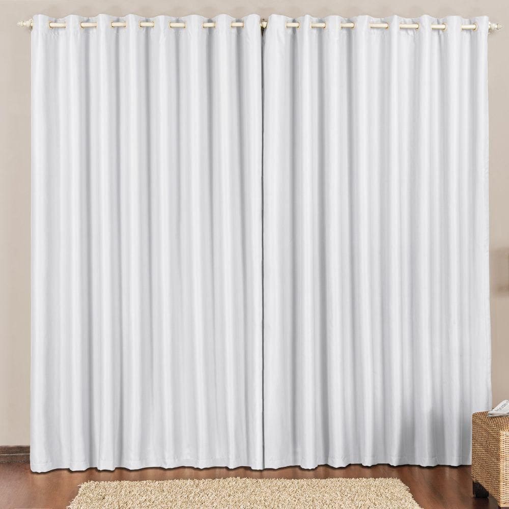 Cortina 4M Quarto Escritório Blackout Trilho Suisso Branca