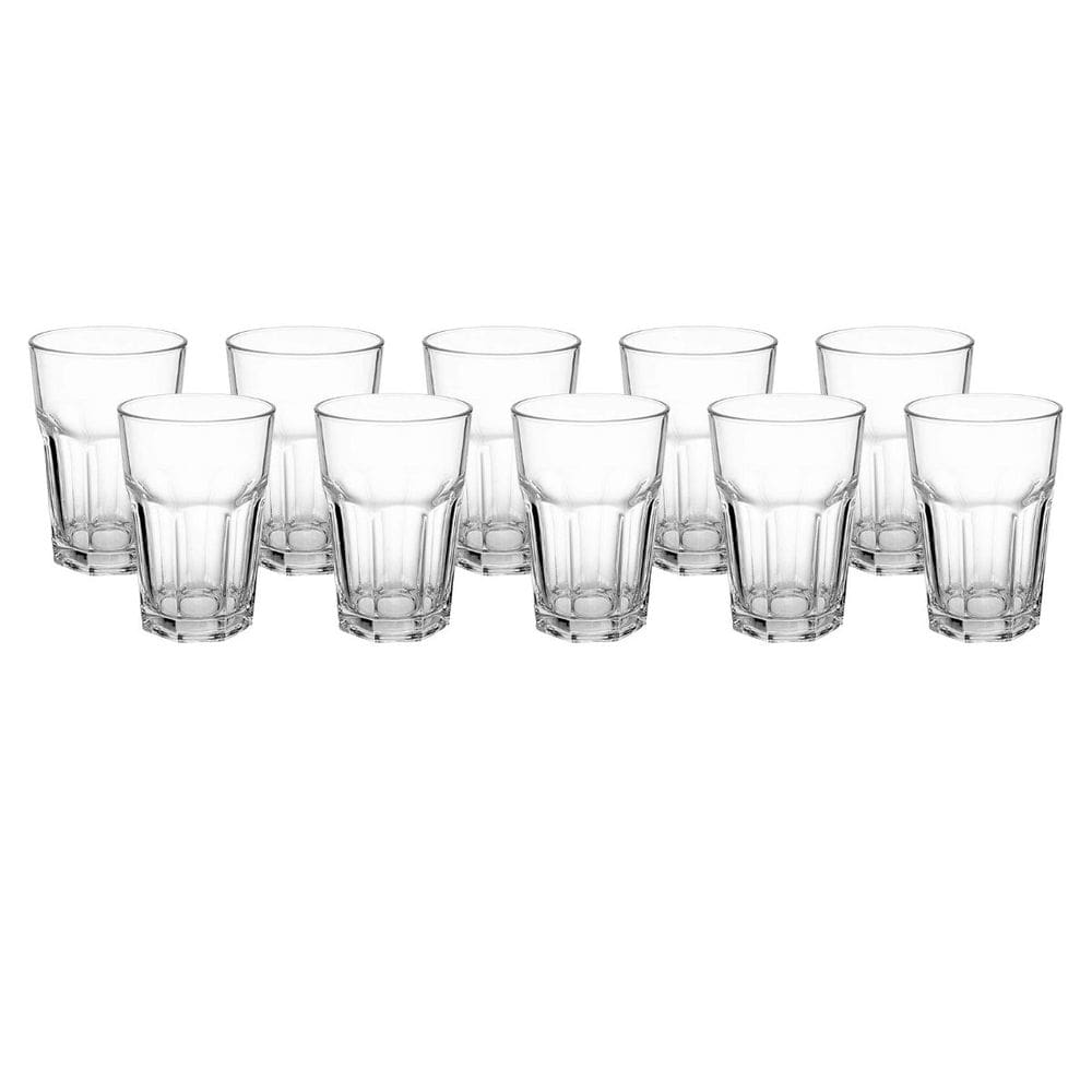 Kit 10 Copos de Vidro 350 ML Transparente para Smoothies