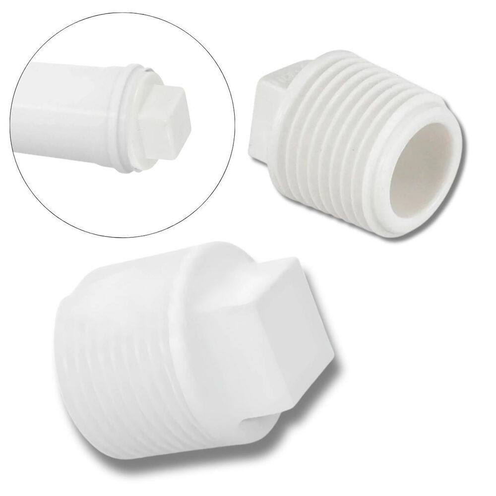 Plug Tampão 1/2 Pol Tampa Roscável Em Pvc Branco