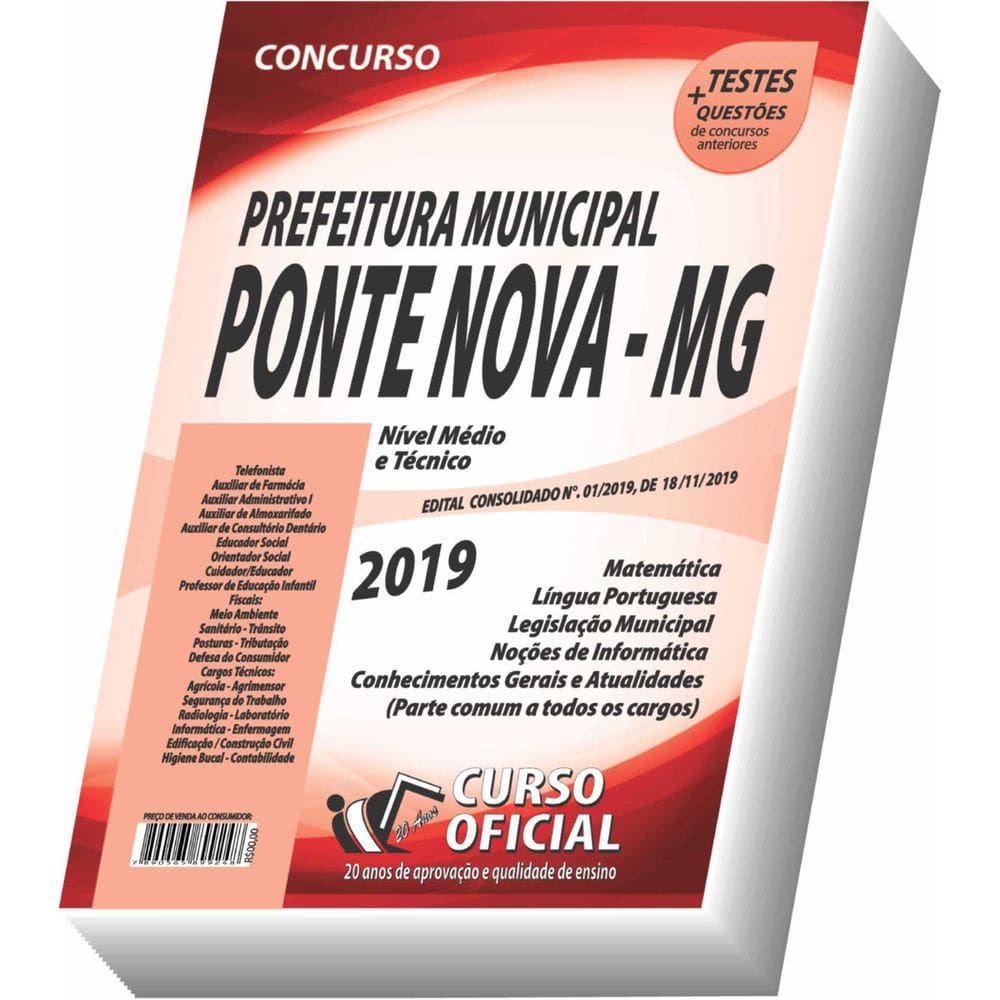 Apostila Prefeitura De Ponte Nova - Nível Médio E Técnico