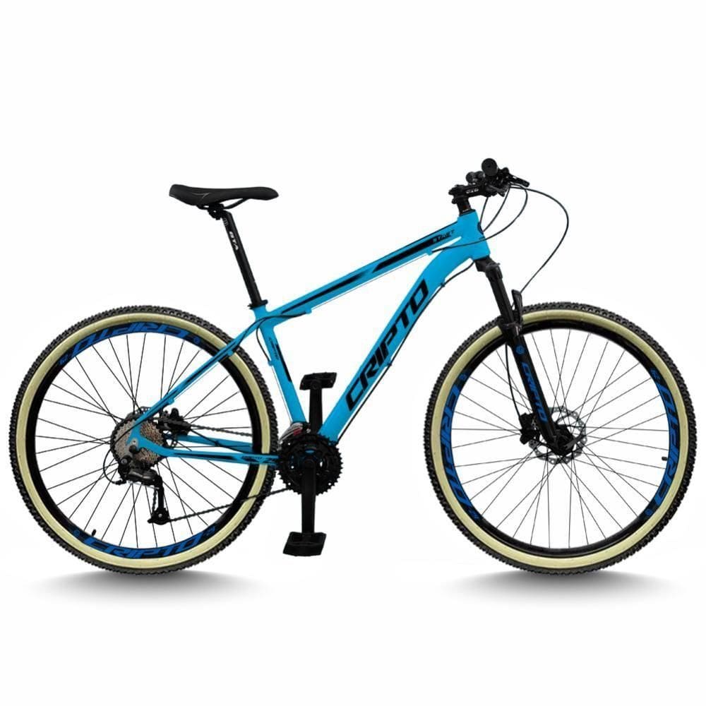 Bicicleta Aro 29 Cripto 24 Marchas Freios Disco E Suspensão Pneu Bege - Azul Pantone/preto - 21” Azul Pantone/preto