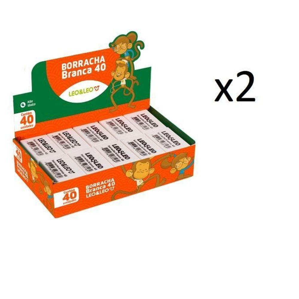 Kit Borracha Branca Escolar Nº40 Caixa C/80 Unidades