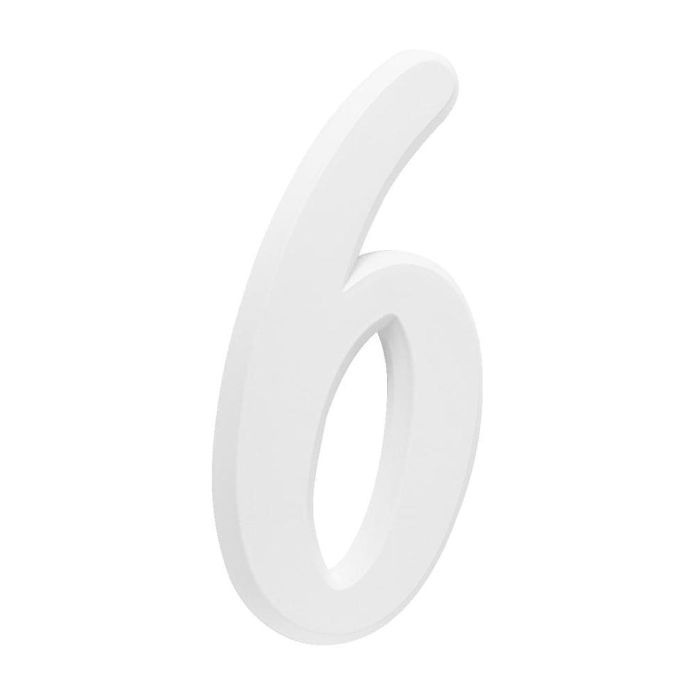 Número Residencial Para Casa 6 Branco 3D 22Cm