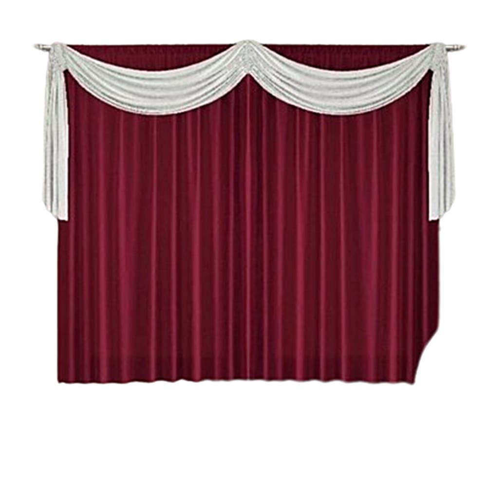 Cortina Quarto E Sala 3,00 X 2,30 Vinho Lais Com Bando