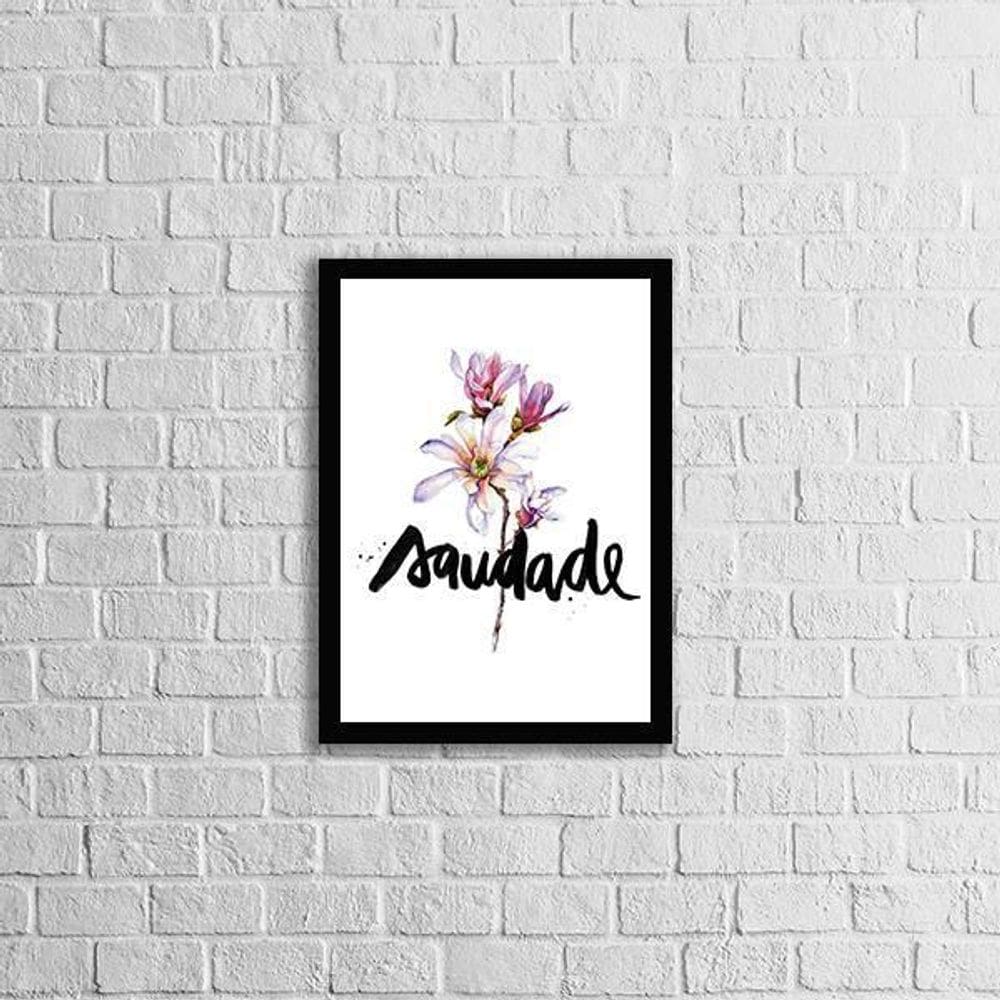 Quadro Palavra Saudade 24X18Cm