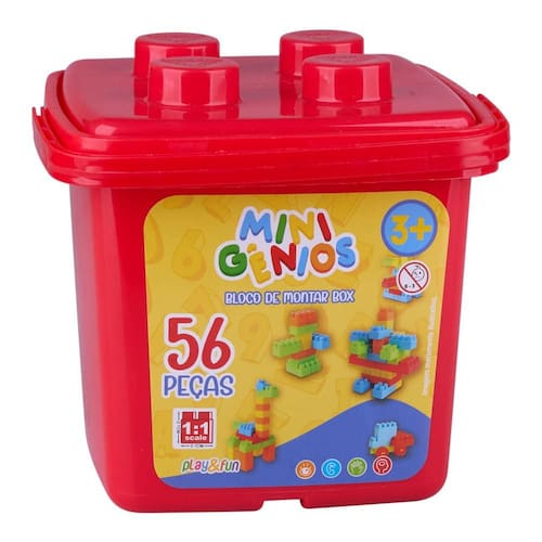 imagem-Blocos De Montar Box com 56 Peças Play&Fun