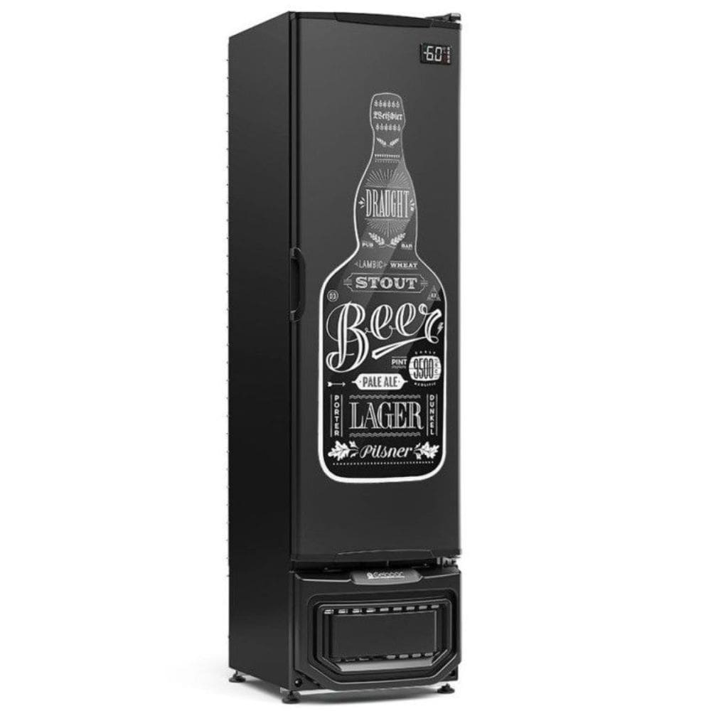 Cervejeira com Porta Cega Adesivada 228L GCB23E Preto Gelopar 220V