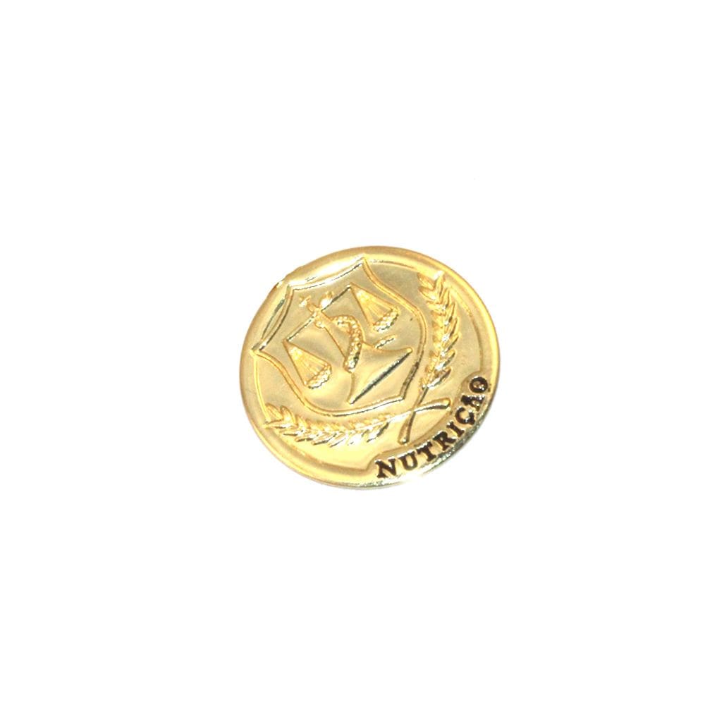 Broche Botton Nutrição Nutricionista Folheado Ouro 18k