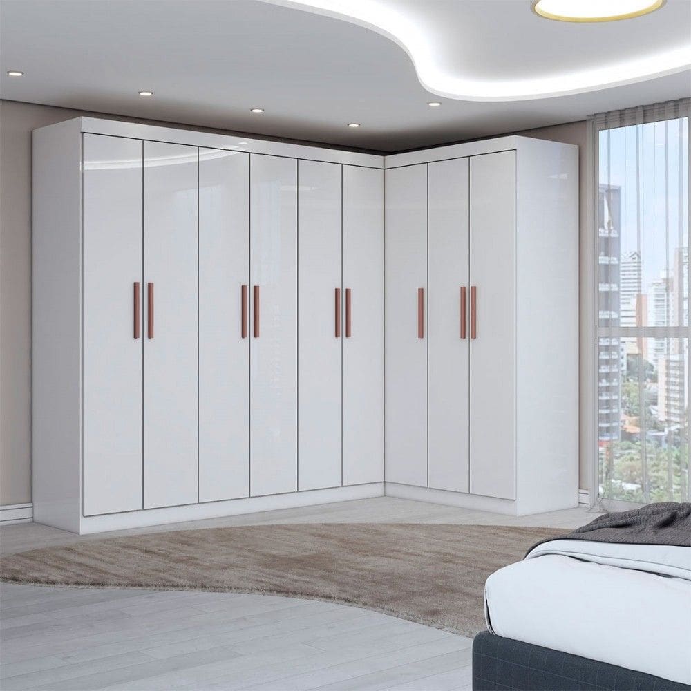 Guarda-Roupa Casal Modulado Odisseia 9 Portas 2 Gavetas Branco - Panorama Móveis