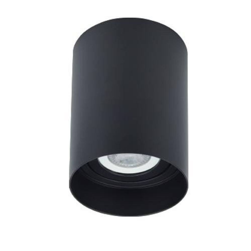 Kit 5 Spot Redondo Sobrepor Par20 Preto Direcionavel Lup02