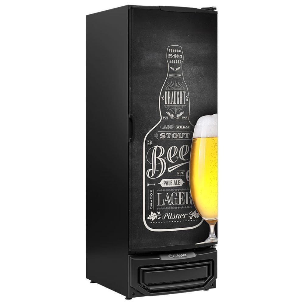 Cervejeira Vertical com Porta de Vidro 572 Litros GCB57BIN Preta Gelopar Bivolt