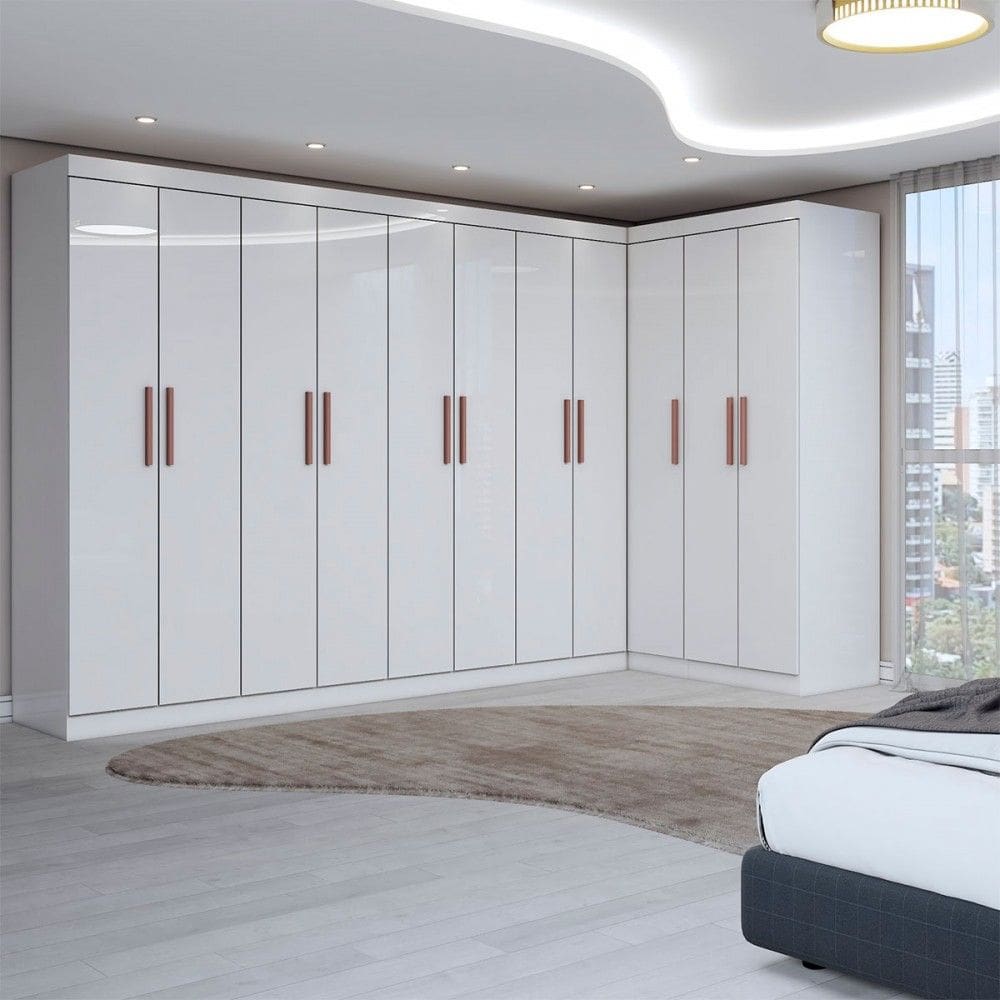 Guarda-Roupa Casal Modulado Odisseia 11 Portas 4 Gavetas Branco - Panorama Móveis