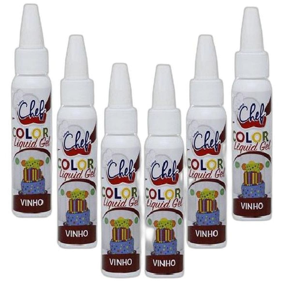 Kit 6 Corantes Liquido Gel Vinho 25G Iceberg