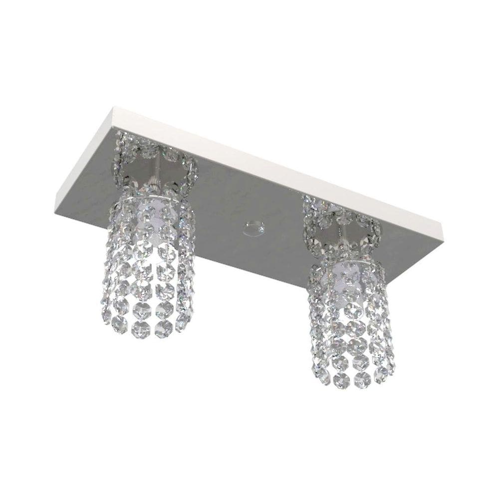 Plafon De Cristal Retangular 30Cm Mesa Balcão