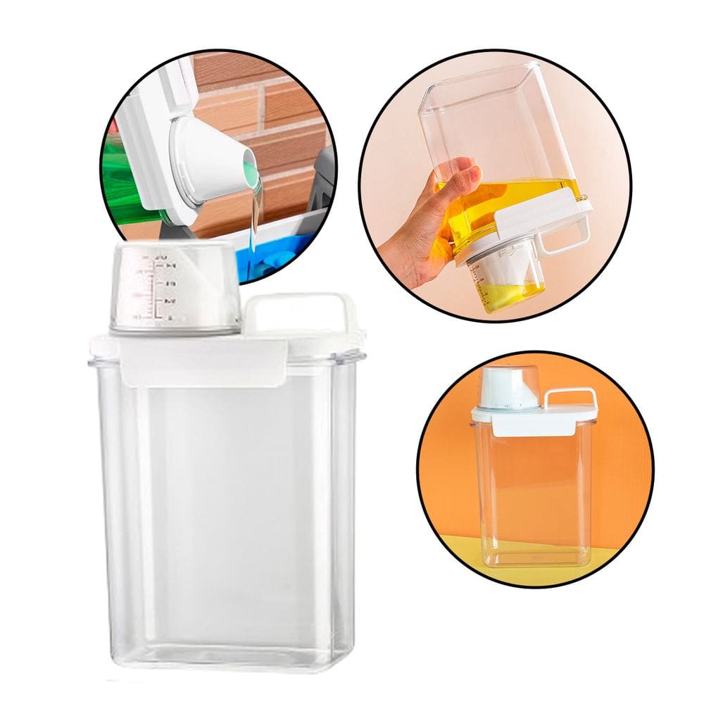 Pote Organizador Hermético 1800ML Com Medidor E Trava Antivazamento