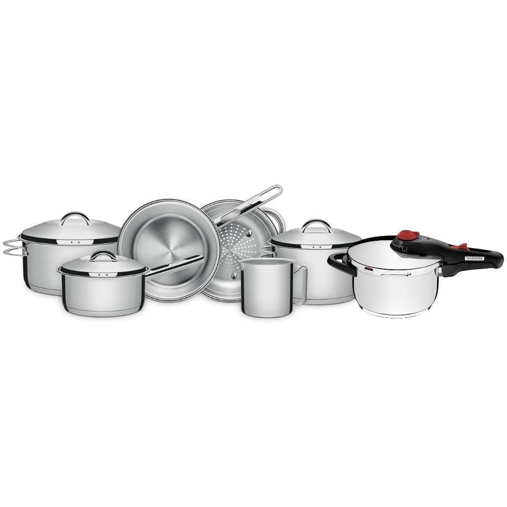 Jogo Panelas Tramontina Solar Inox 7 Peças Fundo Triplo