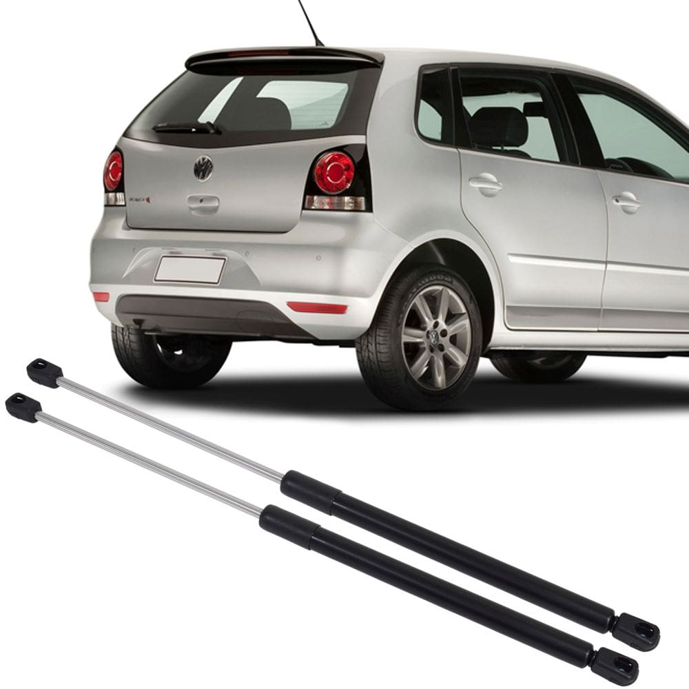 Par Amortecedor Tampa Traseira Porta Mala Mola Gás Polo Hatch 2003 à 2014