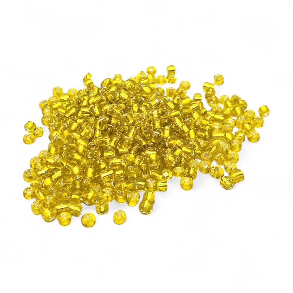 Miçanga para Guia Amarelo Cristal Artesanato 4mm 50g