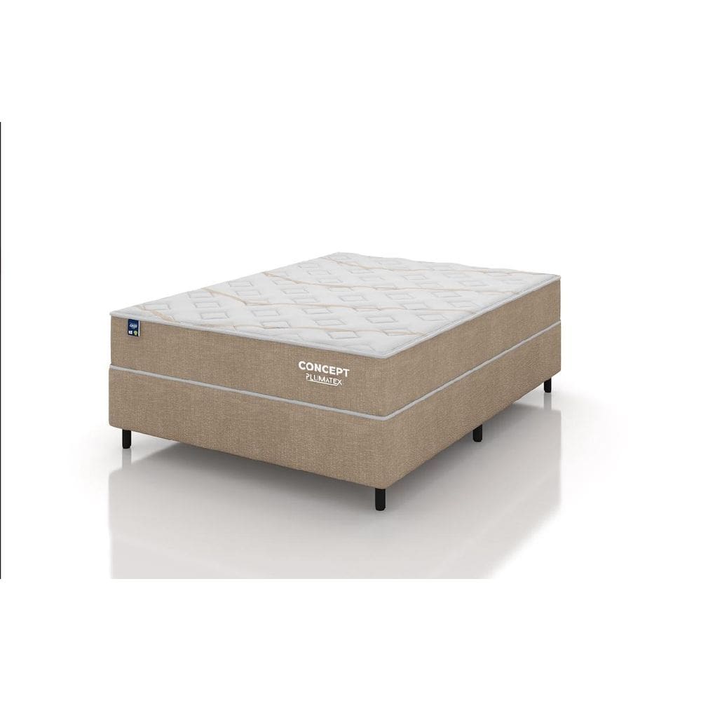 Cama Base Box Casal Colchão Molas Ensacadas Concept Dream 138x188x62 Plumatex