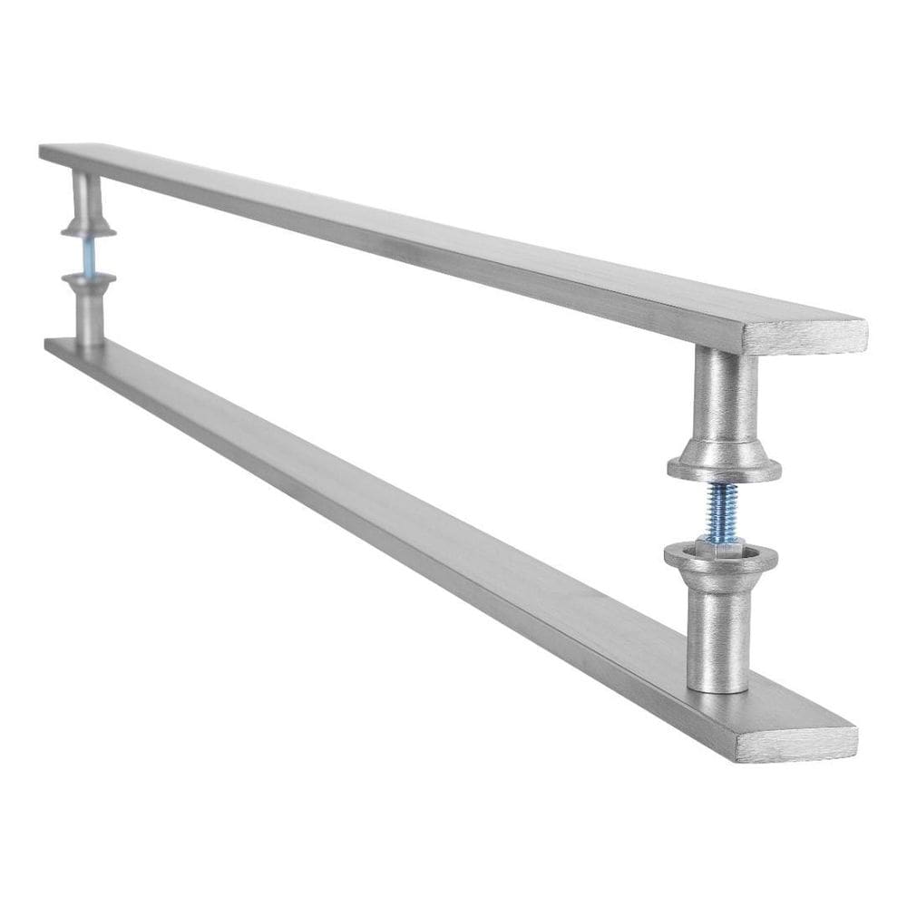 Puxador Barra Chata Inox Escovado Para Porta Madeira 90 Cm