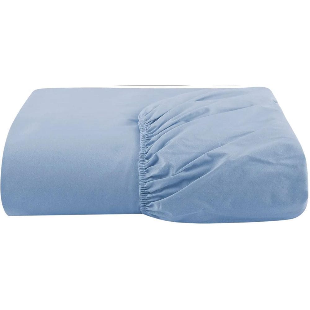 Lençol Casal Com Elástico Avulso Percal 200 Fios Azul