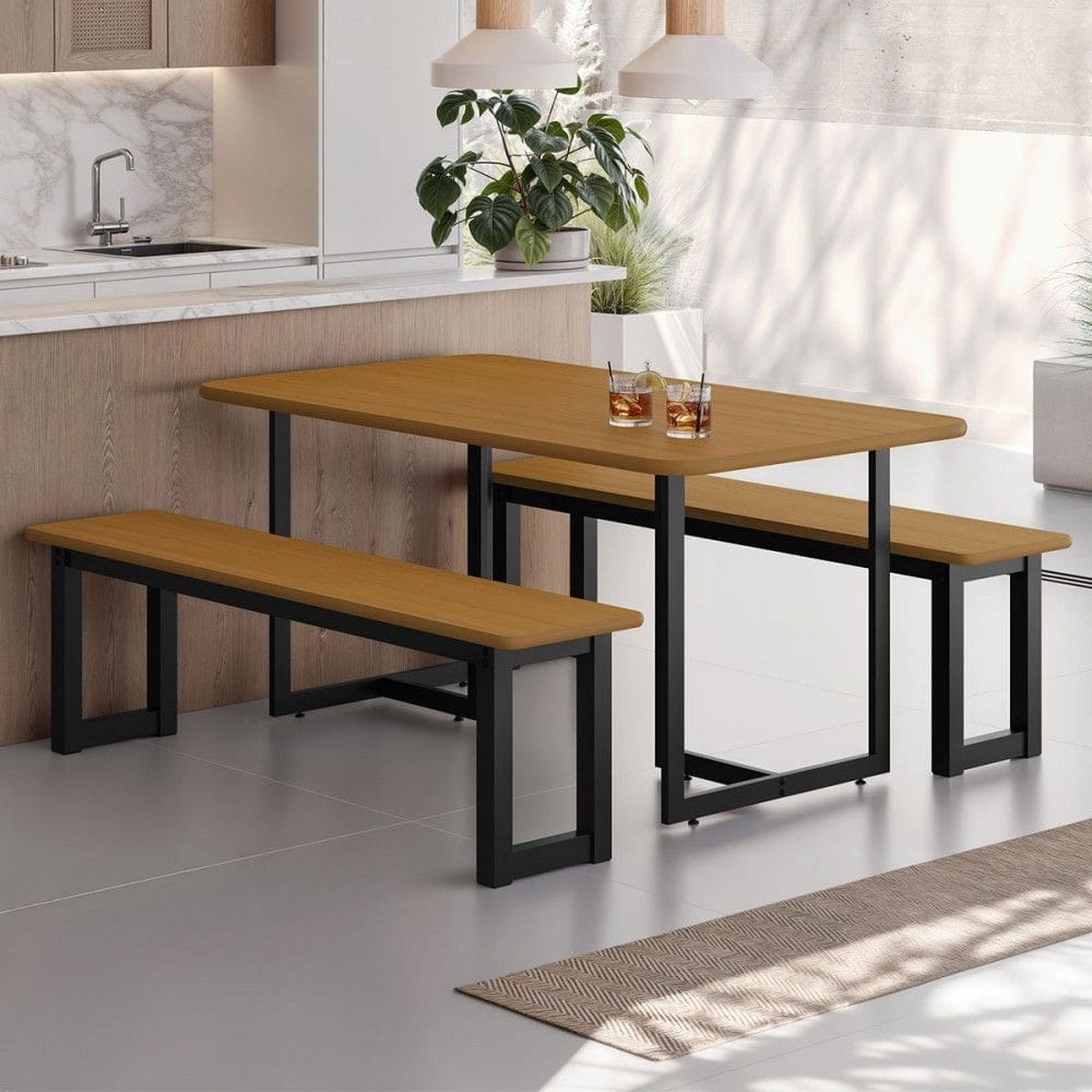 Mesa de Jantar 6 Lugares Imperatriz Preto/Natural - Art Panta