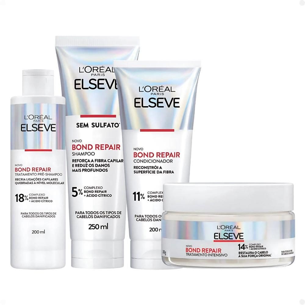 Kit Elseve Bond Repair: Pré Shampoo, Shampoo, Condicionador e Máscara 200g