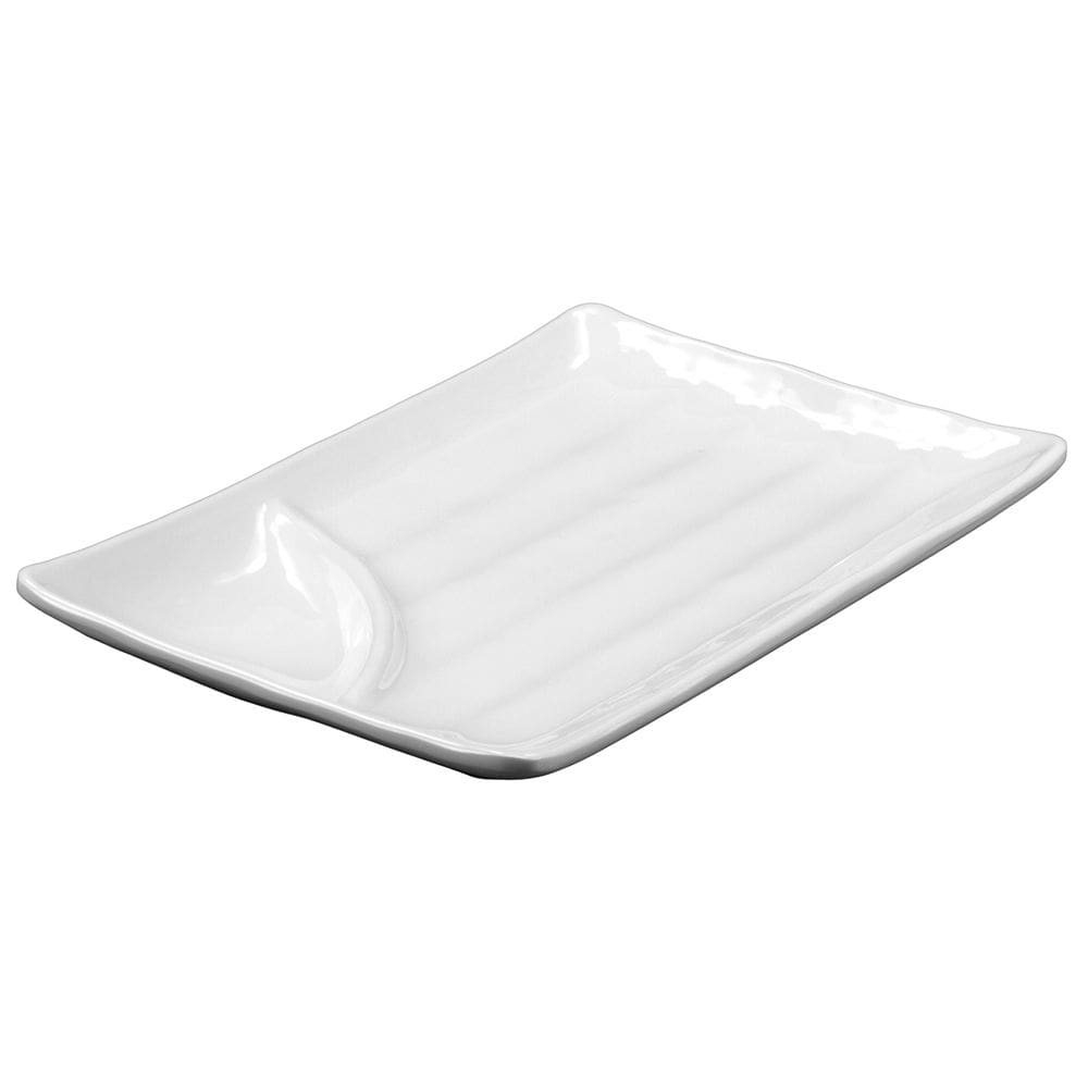 Prato Sushi Sashimi Branco com Porta Molho