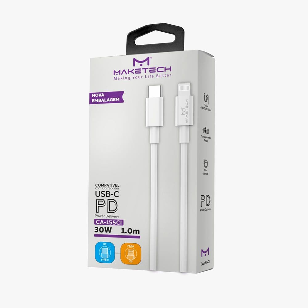 Cabo USB Tipo C Maketech 30W 1.0 Metro