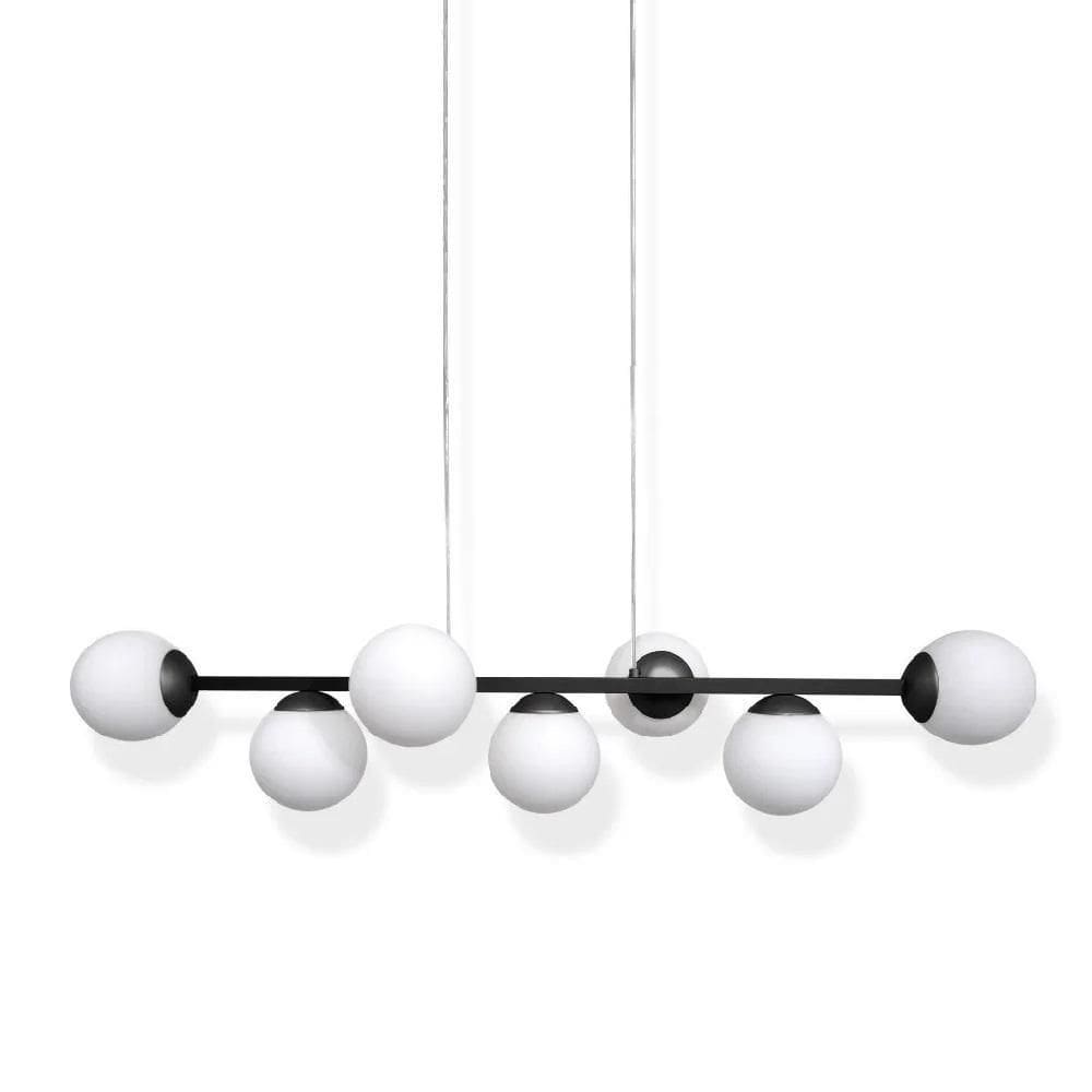 Lustre Pendente Trilho Bubble C/7 Globos - Preto