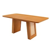 Mesa de Jantar Carolina 180cm Tampo Mdf Canto Copo Moderna Mobília