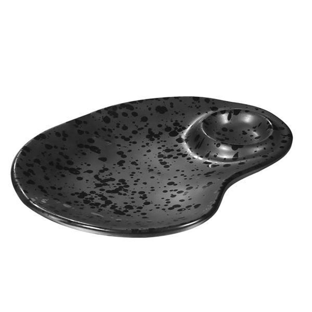 Prato Com Molheira Em Melamina 22,3Cm - Toquio Preto